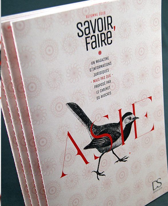 Couverture du magazine Savoir, Faire pour le cabinet DS Avocats